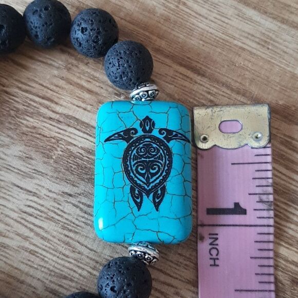 Sea Turtle Hawaiian Vibe Lava Diffuser Stretch Bracelet - Picture 5 of 6